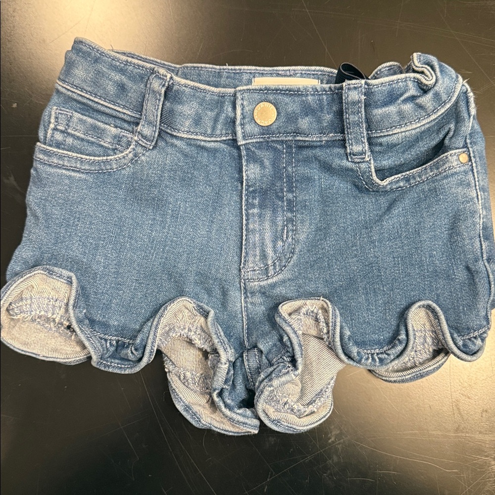 Janie & Jack Blue Denim Ruffle Hem Shorts 2T EUC